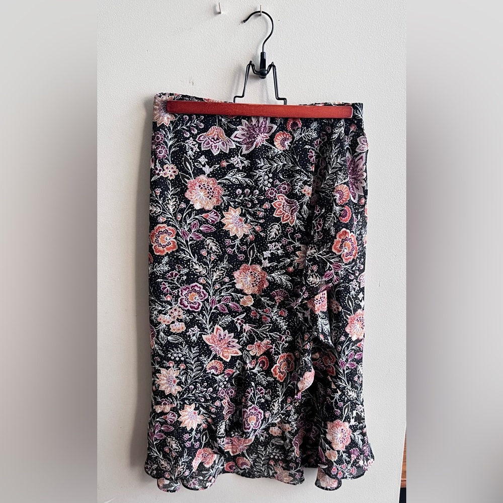 Floral Black and Pink Skirt
